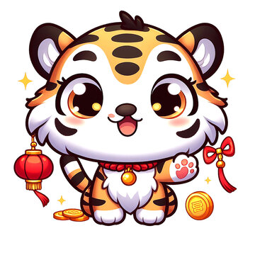 中国风卡通老虎