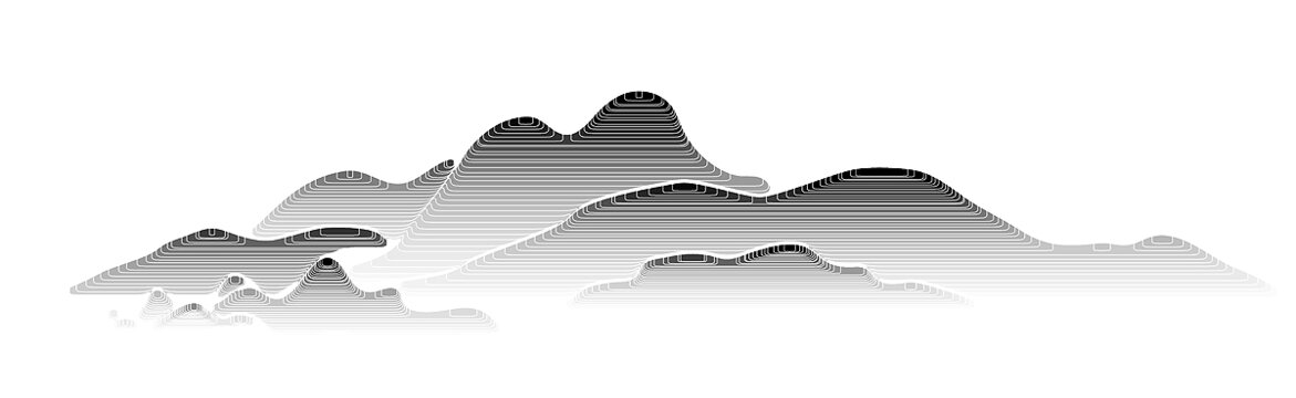 意境山水线条图案