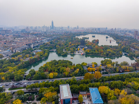 济南大明湖冬日美景