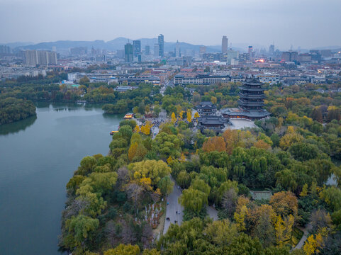 济南大明湖冬日美景