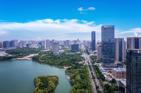 航拍合肥城市街景