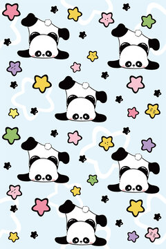卡通熊猫家纺印花