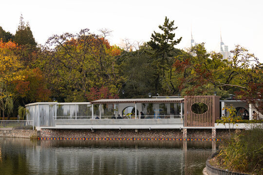 上海中山公园湖景