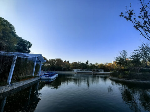 上海中山公园湖景