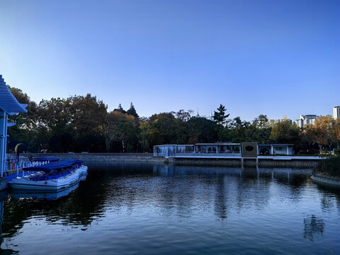 上海中山公园湖景