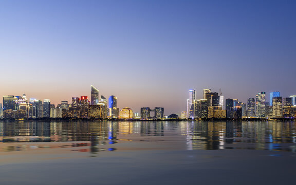 杭州钱江新城CBD夜景