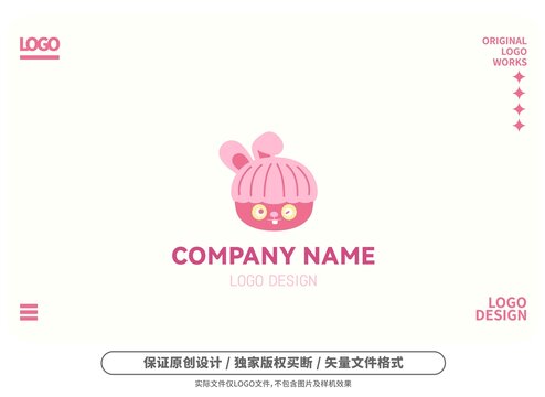 原创卡通怪趣兔logo