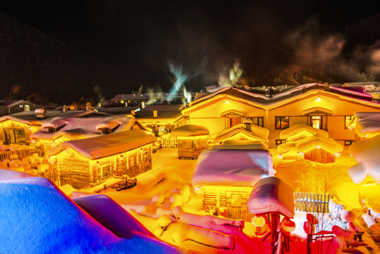 雪乡夜景