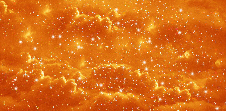 唯美橙色星空背景