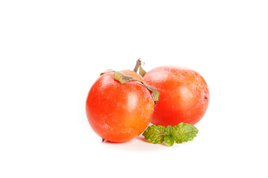 白底上的珍珠蜜柿
