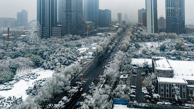 中国长春城区雪后风景