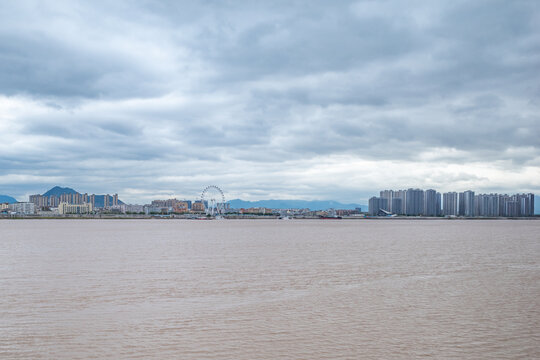 浙江省温州瑞安市外滩的风景