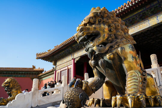 北京故宫博物院铜狮子