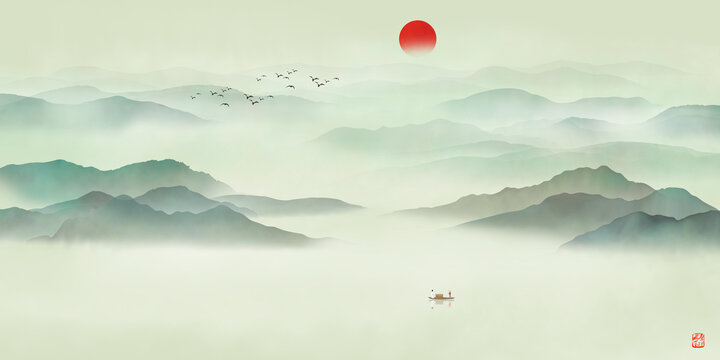 新中式山水画