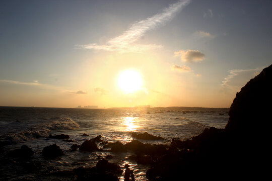 海岛夕阳