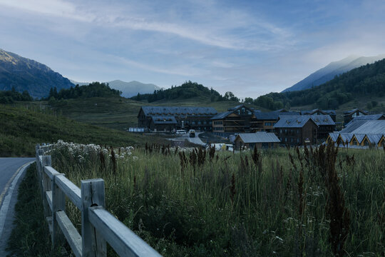 新疆禾木村落风景