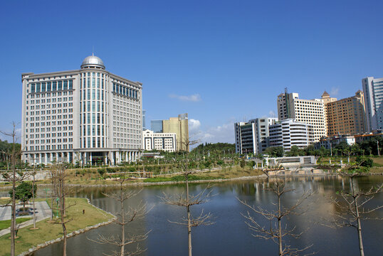 现代建筑石材工程住宅高楼外景