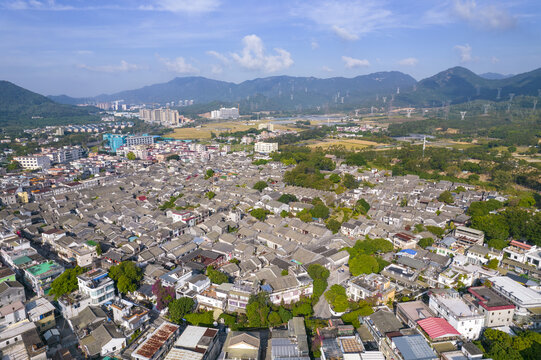 航拍大鹏所城古村落建筑