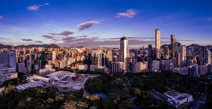 香港清晨全景