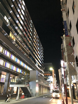 日本东京银座夜景街景