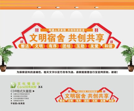 文明宿舍共创共享文化墙
