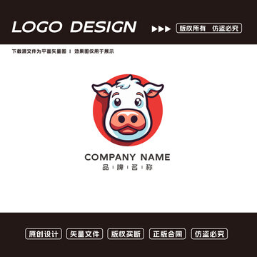 牛logo卡通logo