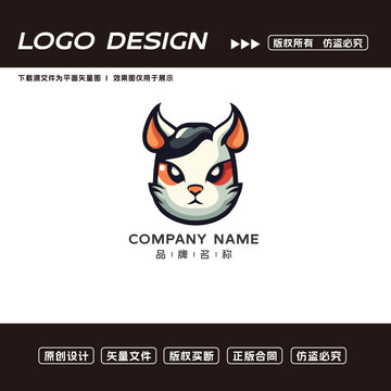 卡通小猫logo吉祥物