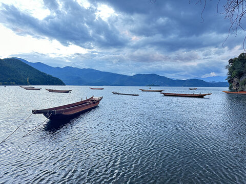 风景曙暮光云湖河流户外天空