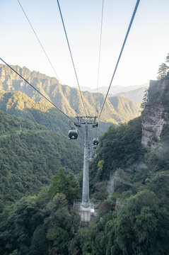 张家界天门山索道下山