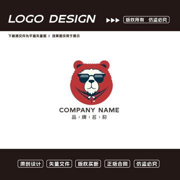 熊logo卡通logo