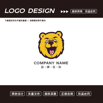 小熊logo卡通标志