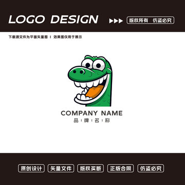卡通鳄鱼logo标志