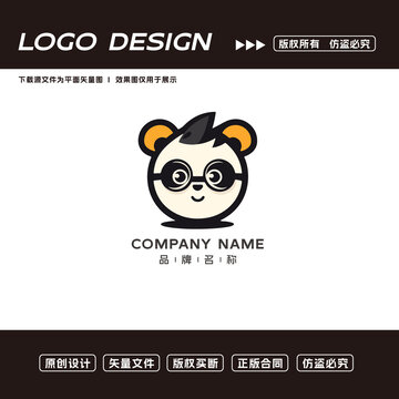 卡通熊猫logo