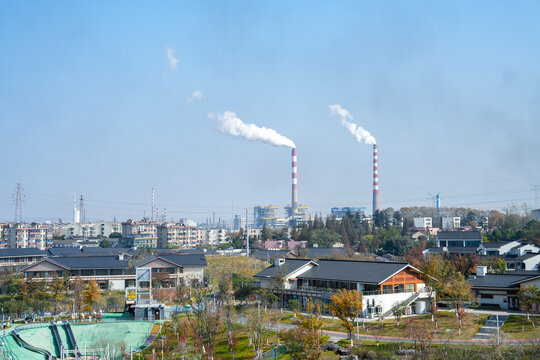 城市炼钢厂烟囱