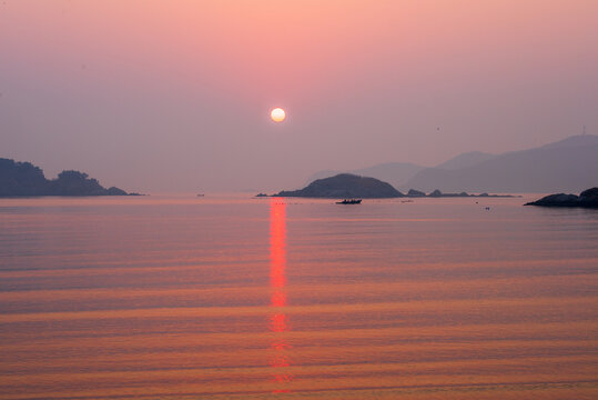 威海半月湾日出美景