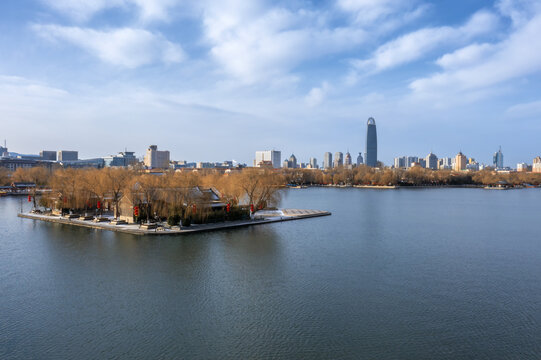 大明湖雪景图片