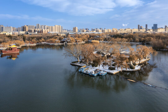 雪后大明湖美景