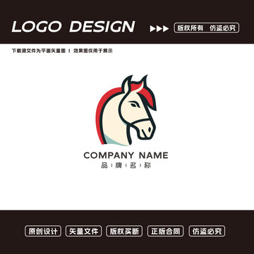 卡通马logo