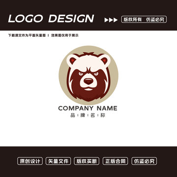 熊logo卡通logo