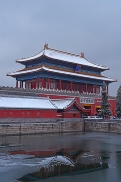 故宫神武门雪景