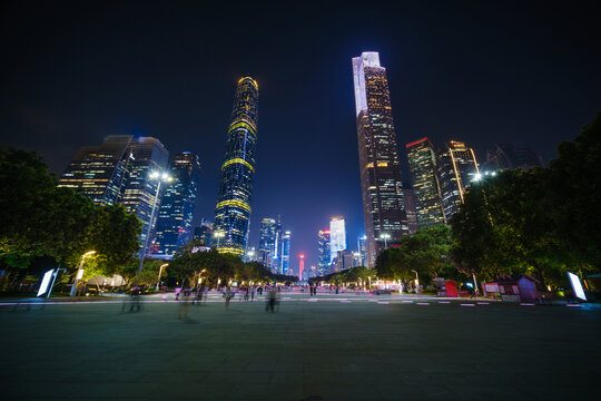 广州珠江新城花城广场夜景