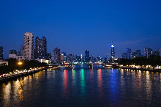 广州夜景海珠桥珠江