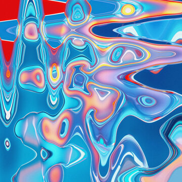 蓝色炫彩酸性气泡液态抽象背景