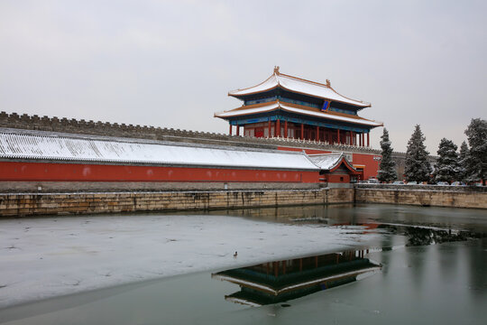 故宫神武门雪景