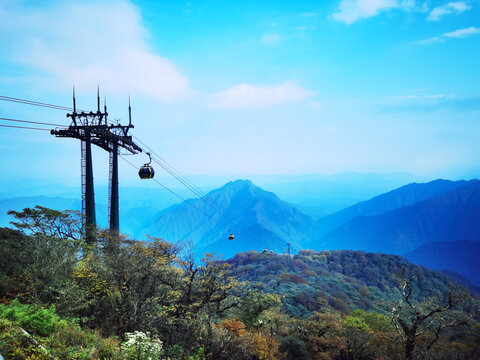 梵净山缆车远景