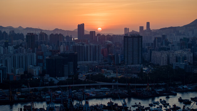 香港日落风光