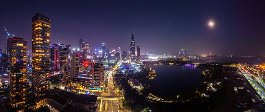 深圳南山区夜景全景