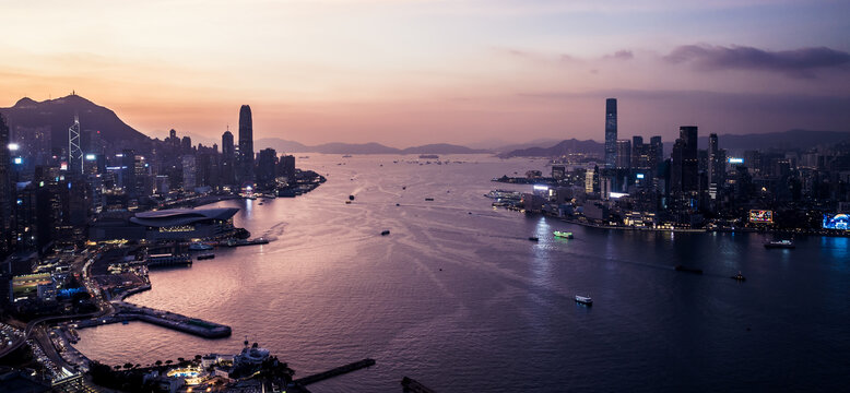 香港维多利亚港全景