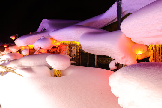 雪乡夜景