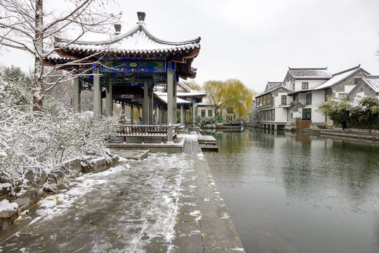 济南的冬天大明湖雪景